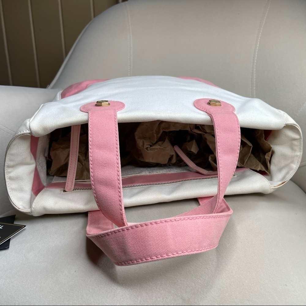 Authentic Chanel CC Marshmallow Handbag purse Bag Mini Tote White Pink - Picture 5 of 15